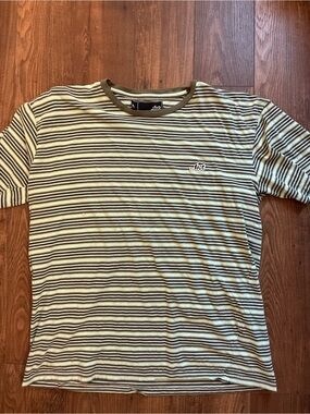 Lost Olive & Cream Striped Crewneck T-Shirt- Vintage Skater